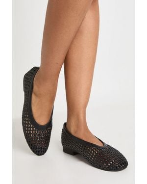 Boohoo Woven Ballet Flats - Black