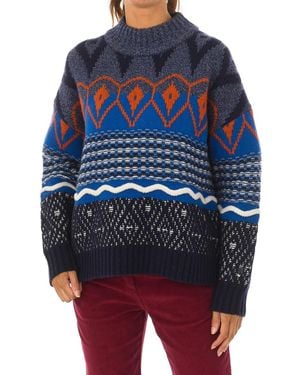 Napapijri D-Nepal W Wool Jumper Long Sleeve And Round Neck Ga4Fo2 - Blue