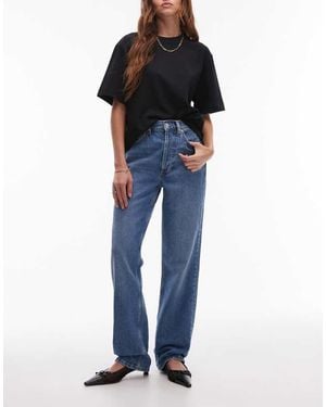 TOPSHOP Kort High Rise Straight Jean - Blue