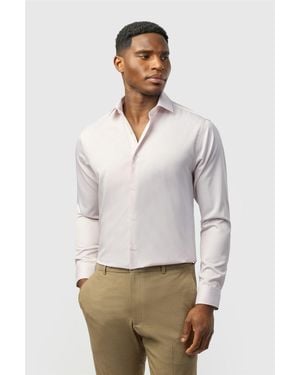 Alexandre Silver Label Long Sleeve Striped Tailored Formal Shirt - Grey