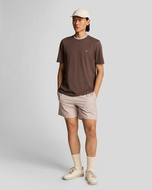 Lyle & Scott Geo Motif Printed Swim Shorts - Brown