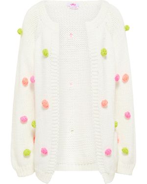myMo Vest Blonda Dames Wol Wit Veelkleurig - Meerkleurig