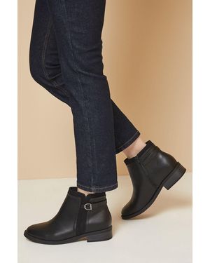 Good for the Sole Wide Fit Mia Mixed Material Low Heel Ankle Boots - Black