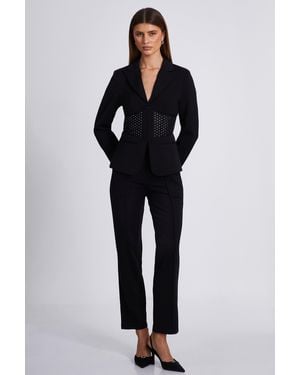 Quiz Diamante Corset Blazer - Black