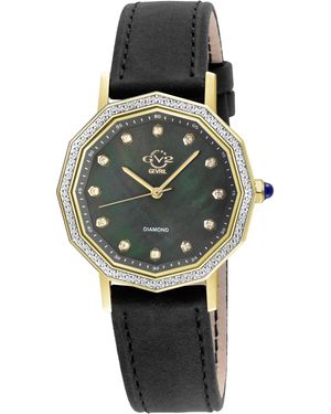 Gv2 Spello Ii Ip Case, Mop Dial, Handmade Italian Leather Strap - Black