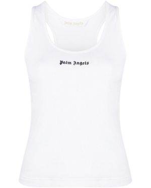 Palm Angels Classic Logo Rib Tank Top - White