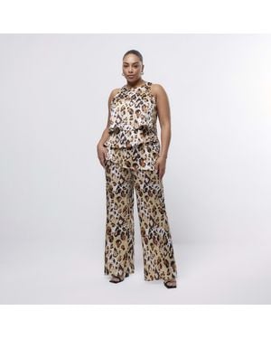 River Island Jumpsuit Plus Animal Print Layered - White