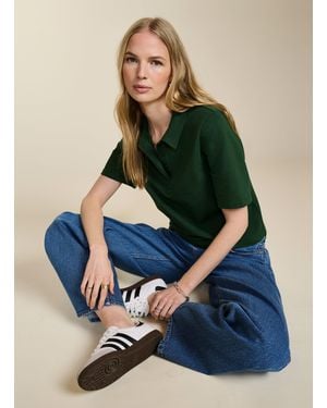 Baukjen Margaret Regenerative Cotton Polo Tee - Blue