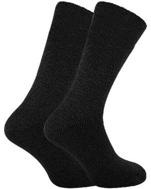 David James 2 Pack Thermal Sleep Socks For Winter - Black