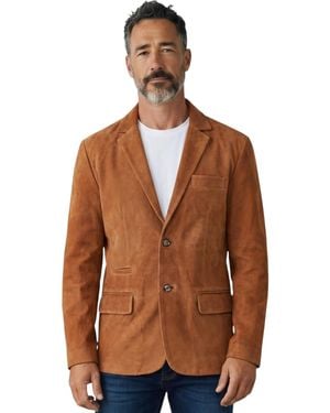 Infinity Leather Italian Tan Suede Blazer Jacket - Brown