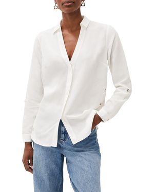 Phase Eight Nora Button Hem Tunic Shirt - White