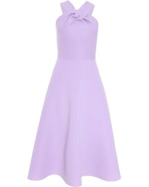Quiz Lilac Halter Neck Skater Midi Dress - Purple