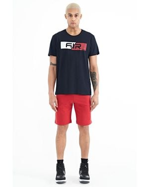 TOMMY LIFE Printed Fleece Sweat Shorts - Red