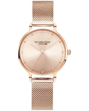 Victoria Hyde London Watch Metropolitan Crystal Mesh, Rosegold - Metallic