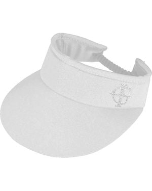 Island Green Ladies Diamante Logo Golf Sun Visor - White