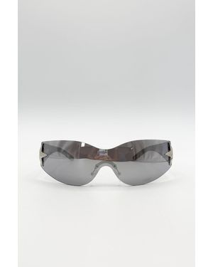 SVNX Racer Sunglasses With Star Hinge Detail - Grey