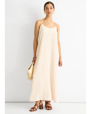 Gini London Strappy Cross Back Airflow Oversized Dress - Natural