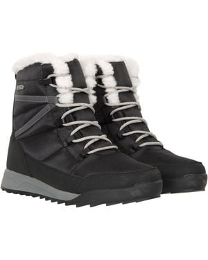 Mountain Warehouse 'Leisure Ii' Snow Boots Sherpa Lined Proof Shoes - Black