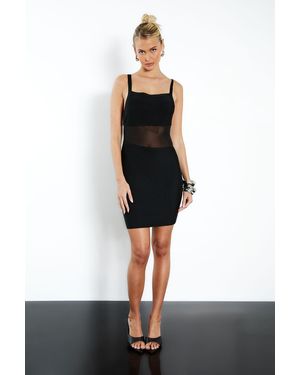 Boohoo Bandage Mesh Insert Mini Dress - Black