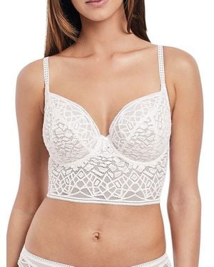 Freya Soiree Lace Longline Bralette - White