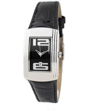 Chronotech Black Leather Watch
