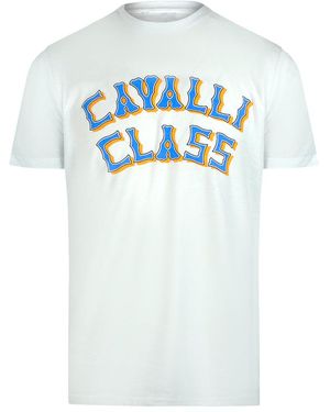 Roberto Cavalli Layered Logo Off T-Shirt - White