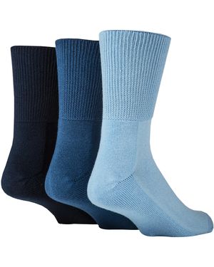 IOMI Extra Wide Bamboo Socks For Diabetics By - Blue