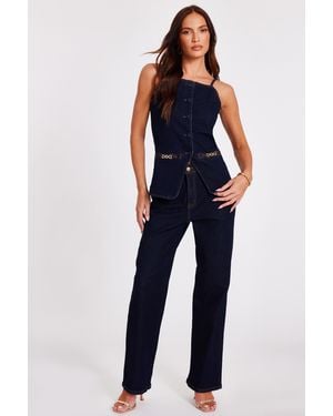 Quiz Denim Wide Leg Jeans - Blue