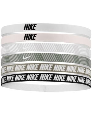 Nike Classic Printed Flexible Hairband (Pack Of 6) - White