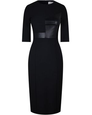BOSS Dezona Crew Neck Midi Sheath Dress - Black