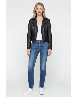 Elle Armin Leather Biker Jacket - Blue
