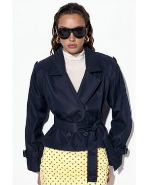 Bigdart Short Belted Trench Coat - Blue