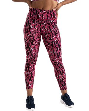 Regatta Ladies Influential Zebra Print Gym Leggings (Neon) - Red