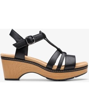 Clarks Seannah Madi Leather Sandals - Blue