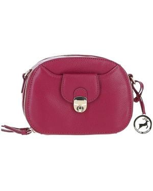 Ashwood Leather Real Compact Crossbody Bag With Adjustable Strap - Purple