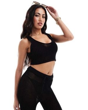 The Couture Club The Co-Ord Cropped Knitted Vest - Black