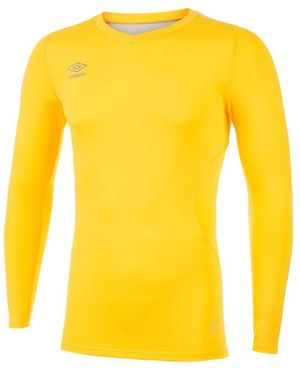 Umbro Elite V Neck Base Layer Top - Yellow