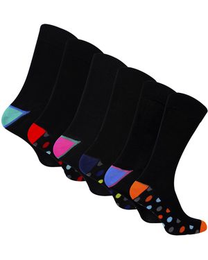 Sock Snob 6 Pack Bamboo Design Socks - Black