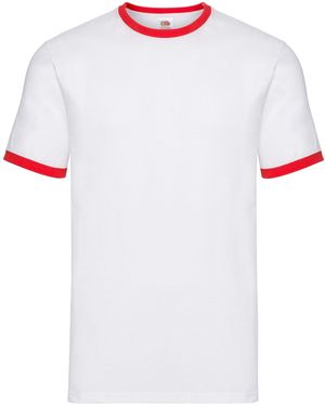 Fruit Of The Loom Ringer T-Shirt Cotton - White