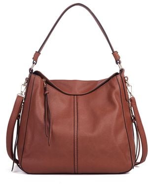 Woodland Leathers Hobo Shoulder Bag - Red