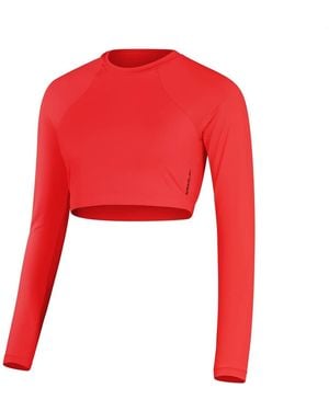 Speedo Crew Neck Raglan Sleeve Slim Fit Jersey Top - Red