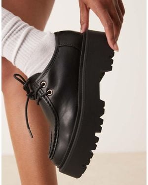 ASOS Marley Lace Up Flat Shoe - Black