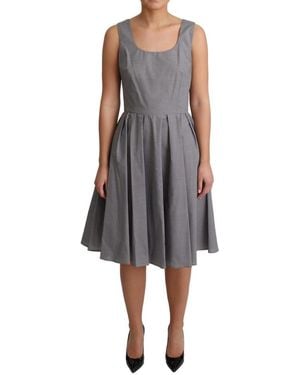 Dolce & Gabbana Geometric Cotton A-Line Dress - Grey