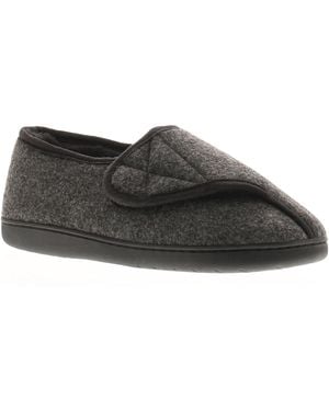 Dr Keller Slippers Wide Opening Vince Touch Fastening Textile - Black