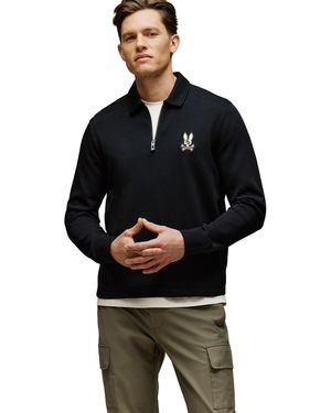 Psycho Bunny Daniel Quarter Zip Sweatshirt - Black