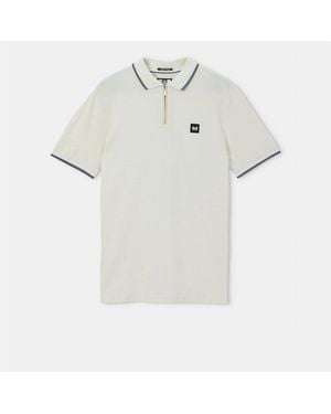 Weekend Offender Monti Zip Polo Shirt - White
