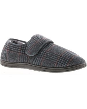 Dr Keller Slippers Touch Fastening David Textile - Grey