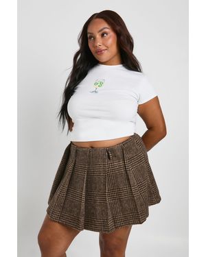 Boohoo Plus Jalapeno Wine Fitted Tee - Brown