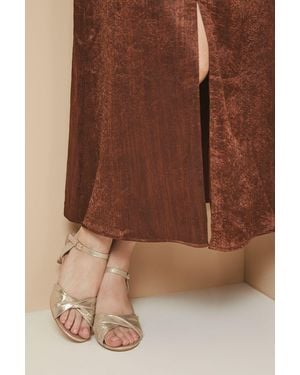 Good for the Sole Wide Fit Trisha Two Part Heeled Sandals - Brown