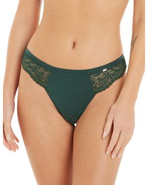 Tommy Hilfiger Th Ultra Soft Lace Thong - Green